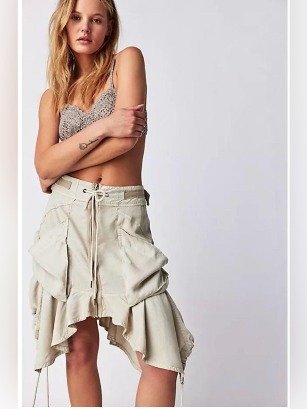 Free People Paxton Parachute Utility Skirt Size 2